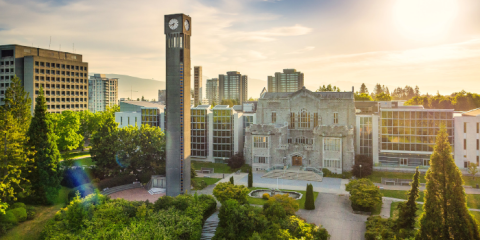 UBC Vancouver clock tower in summer