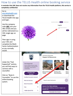 TELUS Health Booking guide